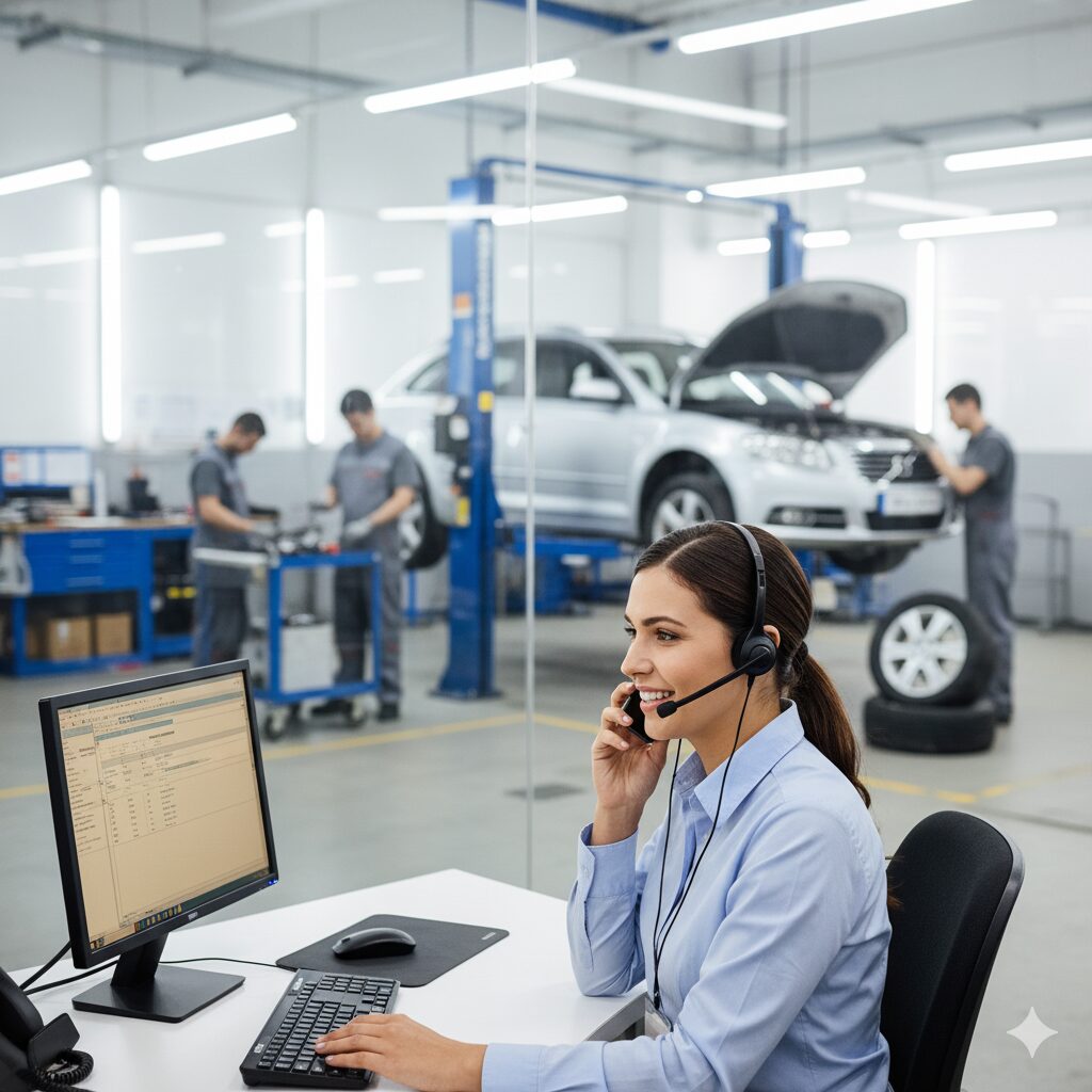 Service Advisor Assisting Customer on Phone